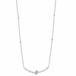 Deals ⌛ EFFY Collection EFFY® HEMATIAN Diamond Multi-Cut Curved Bar 16 Collar Necklace (3/4 Ct. T.w.) In 18k White Gold ✔️