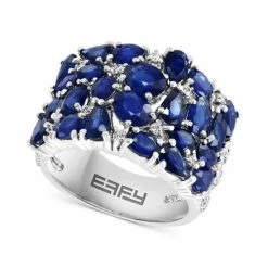 Best reviews of 😍 EFFY Collection EFFY® Sapphire (6-3/4 Ct. T.w.) & Diamond (1/2 Ct. T.w.) Cluster Statement Ring In 14k White Gold 😍