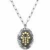 Best Sale 🧨 EFFY Collection EFFY® Black & White Diamond Accent Hamsa Hand 18 Pendant Necklace In Sterling Silver & 18k Gold 🌟