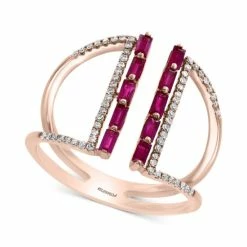 Top 10 🎉 EFFY Collection EFFY® Ruby (1/2 Ct. T.w.) & Diamond (1/5 Ct. T.w.) Statement Ring In 14k Rose Gold Certified Ruby 🌟