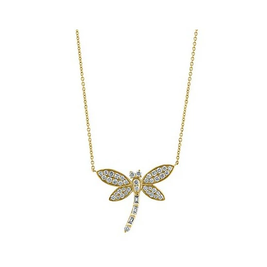 Cheapest 👏 EFFY Collection EFFY® Diamond Dragonfly 18 Pendant Necklace (3/4 Ct. T.w.) In 14k Gold Yellow Gold 👏 - Image 2