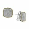 Promo ✔️ EFFY Collection EFFY® Diamond Pavé Cushion Earrings In Sterling Silver & 18k Gold-Plate Silver/gol 🥰