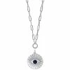 Buy 😉 EFFY Collection EFFY® Sapphire (1/5 Ct. T.w.) & Diamond (3/8 Ct. T.w.) Evil Eye 16 Pendant Necklace In Sterling Silver 🎁