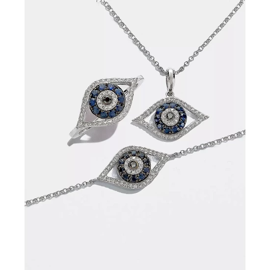 Discount 🌟 EFFY Collection EFFY® Sapphire (1/4 Ct. T.w.) And Diamond (1/6 Ct. T.w.) Evil Eye Ring In 14k White Or Yellow Gold Sapphire/yellow Gold 😀 - Image 5