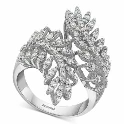 Cheap 😉 EFFY Collection EFFY® Diamond Leaf Bypass Ring (1-1/20 Ct. T.w.) In 14k White Gold ⌛