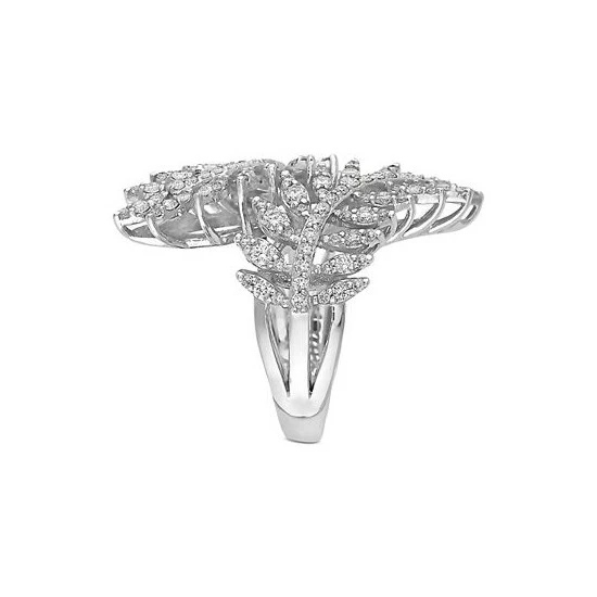 Cheap 😉 EFFY Collection EFFY® Diamond Leaf Bypass Ring (1-1/20 Ct. T.w.) In 14k White Gold ⌛ - Image 3