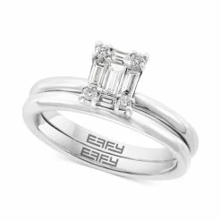 Flash Sale ⭐ EFFY Collection EFFY® Diamond Emerald Cluster Bridal Set (3/8 Ct. T.w.) In 14k White Gold 😀