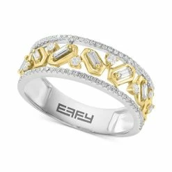 Discount 👍 EFFY Collection EFFY® Diamond Openwork Ring (3/8 Ct. T.w.) In 14k White Gold & Yellow Gold Two Toned ⭐