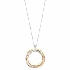 Flash Sale 🔥 EFFY Collection EFFY® Diamond Circle 18 Pendant Necklace (5/8 Ct. T.w.) In 14k Tricolor Gold Two Toned ✨