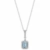 Outlet 👍 EFFY Collection EFFY® Aquamarine (1-1/3 Ct. T.w.) & Diamond (1/4 Ct. T.w.) Halo 18 Pendant Necklace In 14k White Gold ⭐