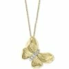 Cheap 🔥 EFFY Collection EFFY® Diamond Butterfly 18 Pendant Necklace (1/10 Ct. T.w.) In 14k Gold Yellow Gold 😉
