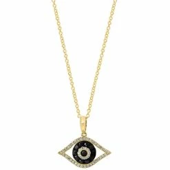 Promo ⌛ EFFY Collection Bella Bleu By EFFY® Diamond Evil-Eye Pendant Necklace (1/3 Ct. T.w.) In 14k Yellow Gold ✨