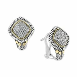 Hot Sale 🌟 EFFY Collection EFFY® Diamond Cluster Statement Earrings (1/3 Ct. T.w.) In Sterling Silver & 18k Gold Sterling Silver & Yellow Gold 🎉