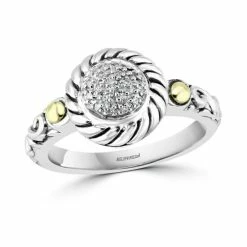 Wholesale 😀 EFFY Collection EFFY® Diamond Cluster Statement Ring (1/20 Ct. T.w.) In Sterling Silver & 18k Gold-Plate Sterling Silver/18k Yellow Gold ❤️