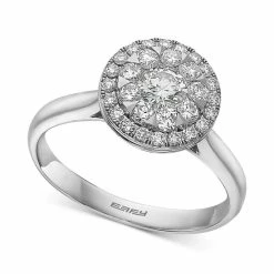 Coupon 🎉 EFFY Collection EFFY® Diamond Halo Cluster Engagement Ring (3/4 Ct. T.w.) In 14k White Gold 🧨