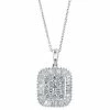 Cheapest ⌛ EFFY Collection EFFY® Diamond Halo Cluster 18 Pendant Necklace (1 Ct. T.w.) In 14k White Gold 🎉