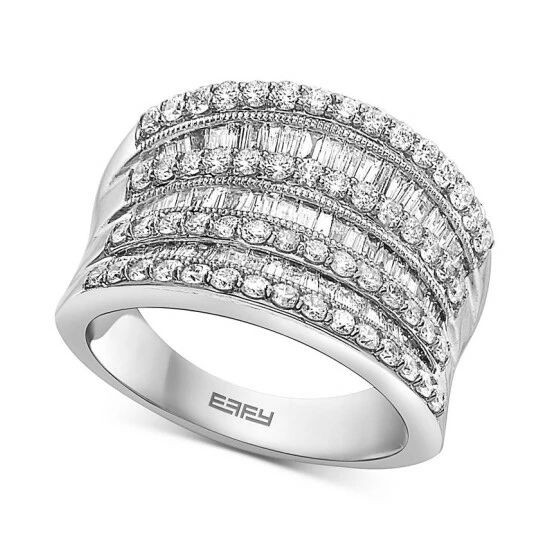 Discount 🌟 EFFY Collection EFFY® Diamond Multirow Statement Ring (1-3/8 Ct. T.w.) In 14k White Gold ❤️