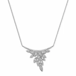 Cheapest 🧨 EFFY Collection EFFY® Diamond Cluster Fancy 18 Statement Necklace (1 Ct. T.w.) In 14k White Gold ⌛