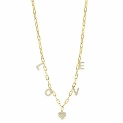 Deals ⌛ EFFY Collection EFFY® Diamond LOVE Heart Charm 18 Pendant Necklace (3/4 Ct. T.w.) In 14k Gold Yellow Gold ⌛
