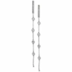 Best Pirce 🎁 EFFY Collection Pavé Rose By EFFY® Diamond Linear Drop Earrings (1/2 Ct. T.w.) In 14k White Gold 🌟