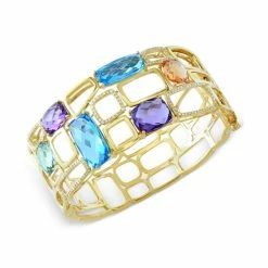 Best reviews of ✨ EFFY Collection EFFY® Multistone (29 Ct. T.w.) And Diamond (1/2 Ct. T.w.) Bangle Bracelet In 14k Gold 14k Yellow 🥰