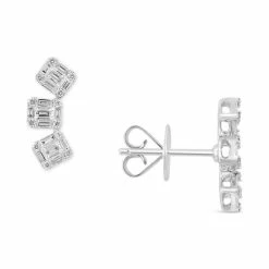 Best reviews of 🥰 EFFY Collection EFFY® Diamond Baguette & Round Curved Stud Earrings (5/8 Ct. T.w.) In 14k White Gold 🔥