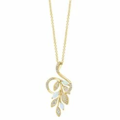 Deals 🧨 EFFY Collection EFFY® Opal (1/6 Ct. T.w.) & Diamond (1/4 Ct. T.w.) 18 Pendant Necklace In 14k Yellow Gold 🌟