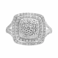 Best reviews of 🔔 EFFY Collection EFFY® Diamond Halo Cluster Ring (1-1/20 Ct. T.w.) In 14k White Gold ⭐