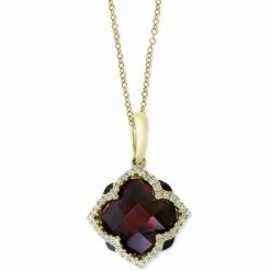 Outlet ⭐ EFFY Collection EFFY® Rhodolite Garnet (8-1/10 Ct. T.w.) & Diamond (1/5 Ct. T.w.) 18 Pendant Necklace In 14k Gold 🔔