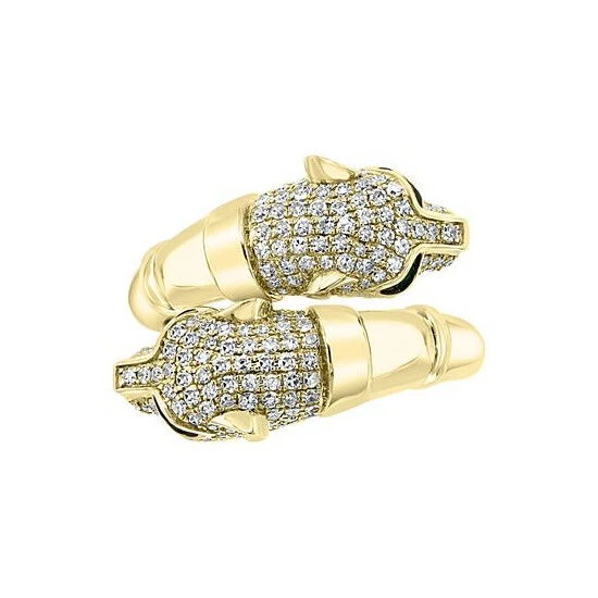 Best Sale ✨ EFFY Collection EFFY® Diamond (7/8 Ct. T.w.) & Emerald Accent Panther Bypass Ring In 14k Gold Yellow Gold 🧨 - Image 3