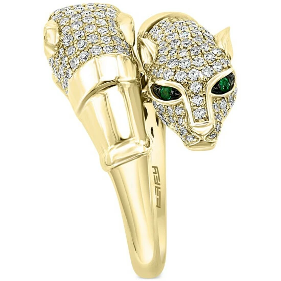Best Sale ✨ EFFY Collection EFFY® Diamond (7/8 Ct. T.w.) & Emerald Accent Panther Bypass Ring In 14k Gold Yellow Gold 🧨 - Image 4