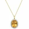 Hot Sale 🔥 EFFY Collection EFFY® Citrine (9-1/5 Ct. T.w.) & Diamond (1/5 Ct. T.w.) 18 Pendant Necklace In 14k Gold Orange Citrine 👏