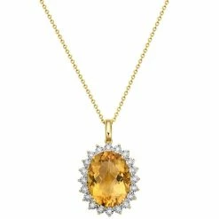 Hot Sale 🔥 EFFY Collection EFFY® Citrine (9-1/5 Ct. T.w.) & Diamond (1/5 Ct. T.w.) 18 Pendant Necklace In 14k Gold Orange Citrine 👏