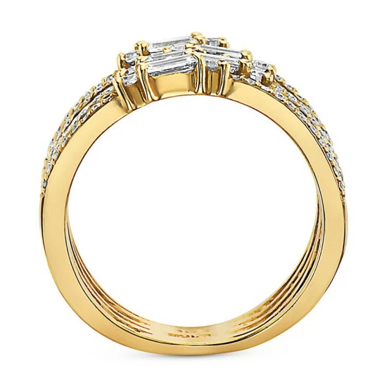 Wholesale 👏 EFFY Collection EFFY® Diamond Round & Baguette Multirow Statement Ring (1-1/10 Ct. T.w.) In 14k Gold Yellow Gold 👏 - Image 5