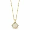 Cheapest ✔️ EFFY Collection EFFY® Ethiopian Opal (1-1/6 Ct. T.w.) & Diamond (1/6 Ct. T.w.) Halo 18 Pendant Necklace In 14k Gold 💯
