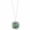 Best reviews of 😍 EFFY Collection EFFY® Green Amethyst (9-1/3 Ct. T.w.) & Diamond (1/5 Ct. T.w.) Halo 18 Pendant Necklace In 14k White Gold 🌟