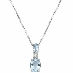 Brand new 😀 EFFY Collection EFFY® Aquamarine (2-1/10 Ct. T.w.) & Diamond (1/20 Ct. T.w.) 18 Pendant Necklace In 14k White Gold 🎁