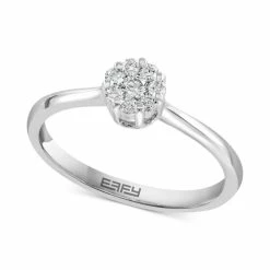 Cheap ⌛ EFFY Collection EFFY® HEMATIAN Diamond Cluster Engagement Ring (1/5 Ct. T.w.) In 18k White Gold 😉