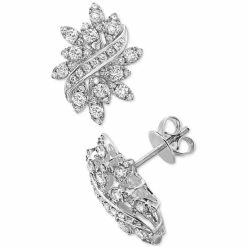 Best deal 🧨 EFFY Collection EFFY® Diamond Swirl Cluster Stud Earrings (1-1/4 Ct. T.w.) In 14k White Gold 🔔
