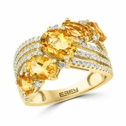 Wholesale ⭐ EFFY Collection EFFY® Citrine (4-1/10 Ct. T.w.) & Diamond (3/8 Ct. T.w.) Statement Ring In 14k Gold 😉