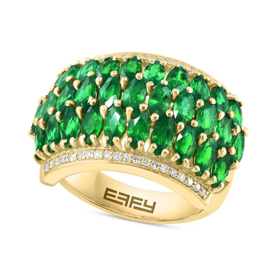 Deals 😉 EFFY Collection EFFY® Emerald (3-3/8 Ct. T.w.) & Diamond (1/6 Ct. T.w.) Statement Ring In 14k Gold ⌛ - Image 2