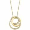 Deals 😍 EFFY Collection EFFY® Cultured Freshwater Pearl (2mm) & Diamond (1/3 Ct. T.w.) Interlocking Circle 18 Pendant Necklace In 14k Gold 14k Yellow Gold ⭐