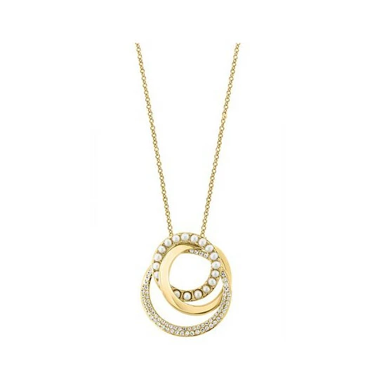 Deals 😍 EFFY Collection EFFY® Cultured Freshwater Pearl (2mm) & Diamond (1/3 Ct. T.w.) Interlocking Circle 18 Pendant Necklace In 14k Gold 14k Yellow Gold ⭐ - Image 2