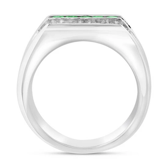 Buy 🥰 EFFY Collection EFFY® Men's Tsavorite (3/4 Ct. T.w.) & White Sapphire Ring (1-1/4 Ct. T.w.) In Sterling Silver 🌟 - Image 5