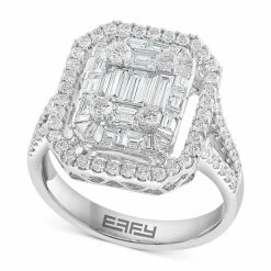 Outlet 🤩 EFFY Collection EFFY® HEMATIAN Diamond Baguette Cluster Ring (1-5/8 Ct. T.w.) In 18k White Gold 💯