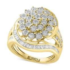 Brand new 👏 EFFY Collection EFFY® Diamond Round & Baguette Cluster Swirl Ring (7/8 Ct. T.w.) In 14k Gold Two Toned 🔥