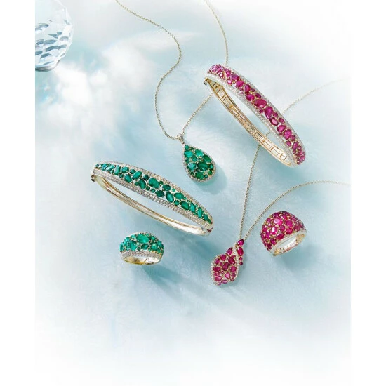 Cheap 🧨 EFFY Collection EFFY® Ruby (3-1/4 Ct. T.w.) & Diamond (1/6 Ct. T.w.) Swirl 18 Pendant Necklace In 14k Gold 🧨 - Image 2