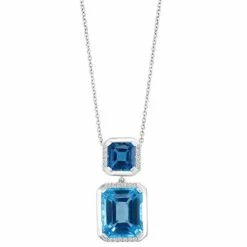 Brand new ⌛ EFFY Collection EFFY® Multi-Topaz (9-3/8 Ct. T.w.) & Diamond (1/10 Ct. T.w.) 18 Pendant Necklace In 14k White Gold Multi Topaz 🛒