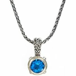 Brand new 🥰 EFFY Collection Balissima By EFFY® Blue Topaz Round Pendant (5-3/4 Ct. T.w.) In 18k Gold And Sterling Silver No Color ⌛