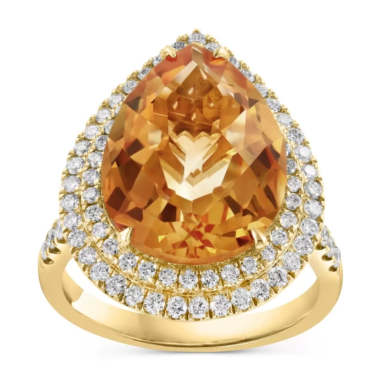 Buy 😀 EFFY Collection Citrine (7-3/8 Ct. T.w.) & Diamond (3/4 Ct. T.w.) Ring In 14k Yellow Gold 🌟 - Image 5